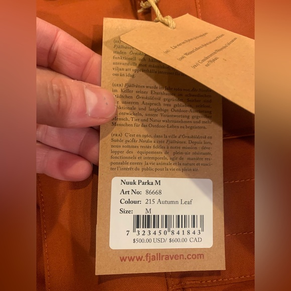 FJALLRAVEN MENS NWT NUUK JACKET. Size MEDIUM - Picture 11 of 16